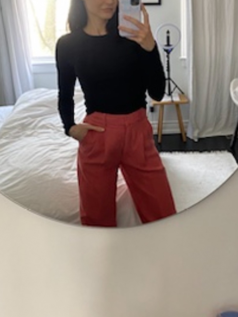 The Effortless Pant™ Size 0, Warm Sienna Red Aritzia LINEN